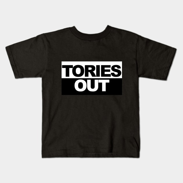 Tories Out Kids T-Shirt by GoldenGear